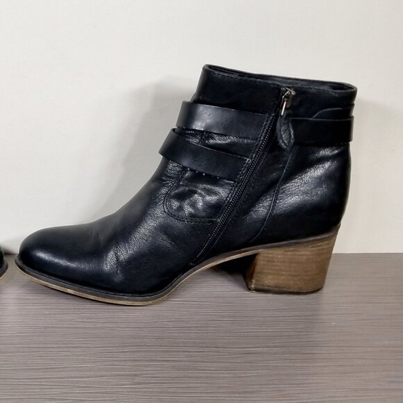 Franco Sarto Linden 2 Block Heel Booties, Black Leather, Womens Size 10 M / 40 - Picture 9 of 12